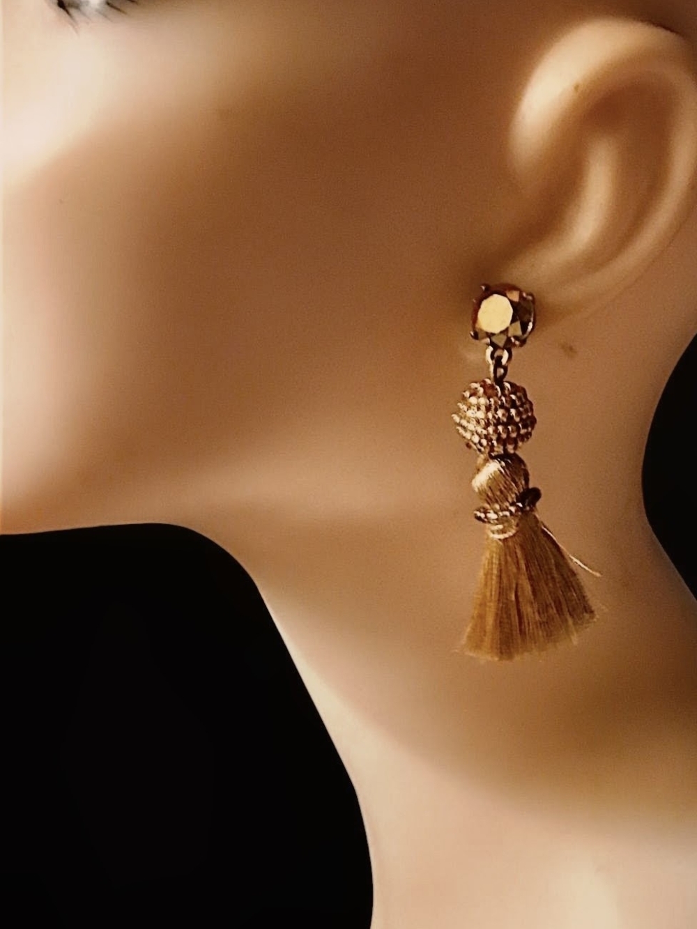 Gold Tassel Drop Earrings